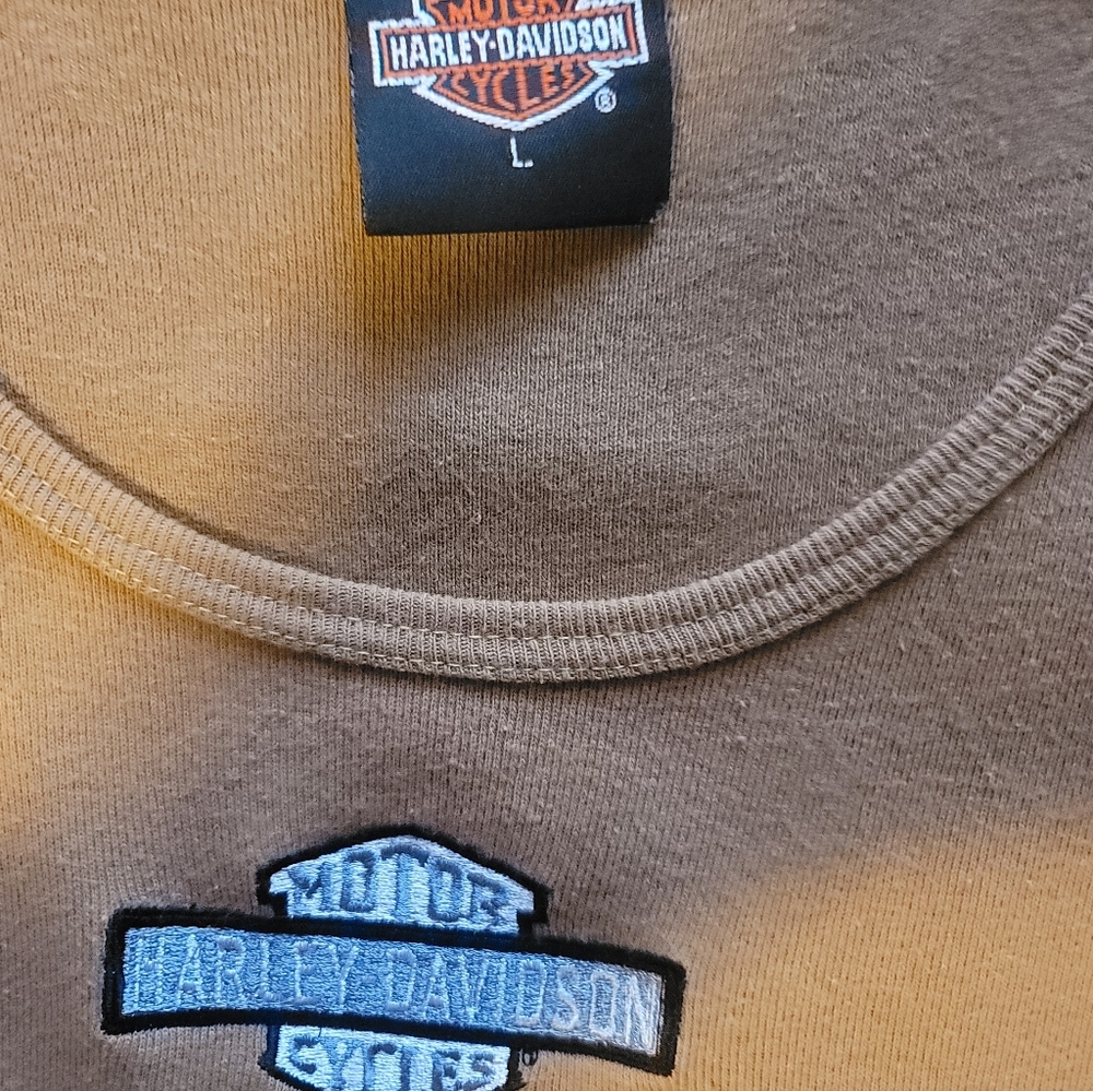 Harley-Davidson Brown Tee with Logo Patch